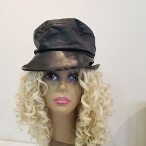 Black Leather Bucket Hat